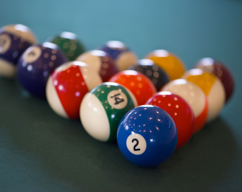 close up of billiards balls